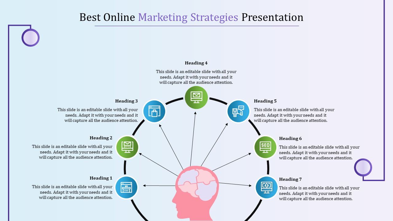 Free - Online Marketing Strategy PPT Presentation Template